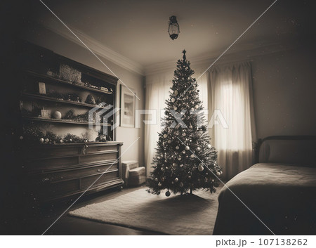 Christmas tree in Analog film 107138262
