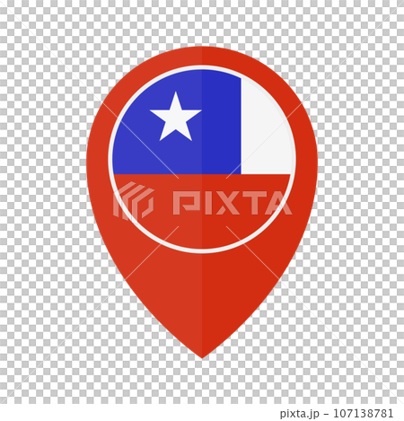 チリのマップピンアイコン。ベクター。 107138781