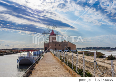 Saline Della Laguna near Marsala, Sicily 107138835