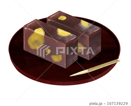 和菓子のイラスト 栗ようかん 栗羊羹 和菓子のイラスト 栗ようかん 栗羊羹 107139229