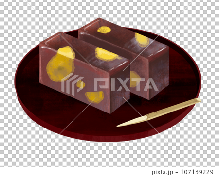 和菓子のイラスト 栗ようかん 栗羊羹 和菓子のイラスト 栗ようかん 栗羊羹 107139229