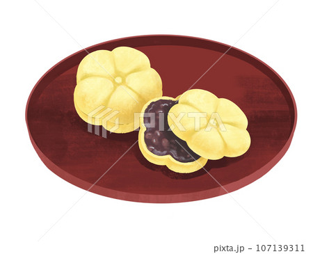 和菓子のイラスト もなかのイラスト素材 [107139311] - PIXTA