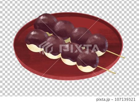 和菓子のイラスト 串団子 あんこ あん団子 和菓子のイラスト 串団子 あんこ あん団子 107139321