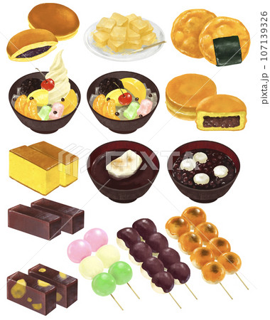 和菓子のイラストセット　2 107139326