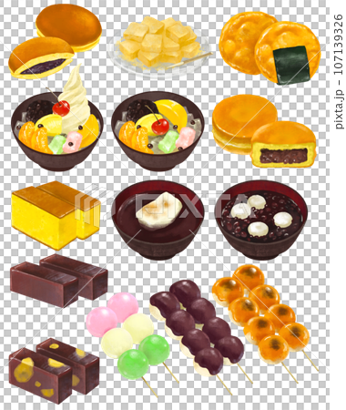 和菓子のイラストセット　2 107139326