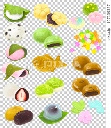 和菓子のイラストセット　1 107139327