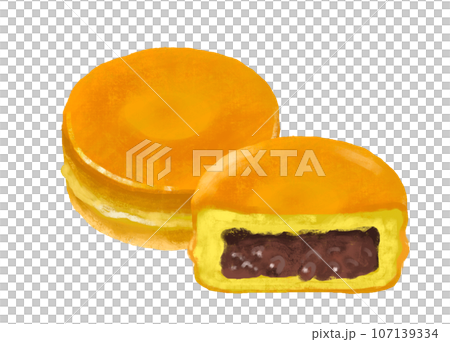 Illustration of Japanese sweets, large-sized grill, Imagawayaki, conveyor belt grill 107139334