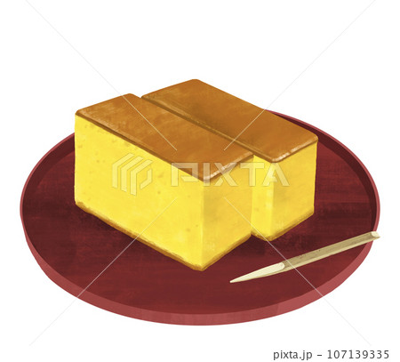 和菓子のイラスト カステラ 和菓子のイラスト カステラ 107139335