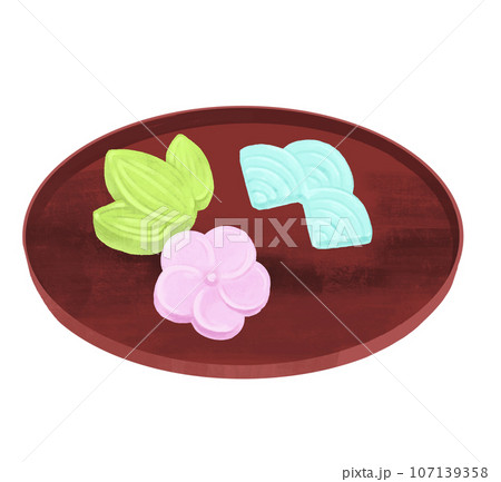 和菓子のイラスト　落雁 107139358