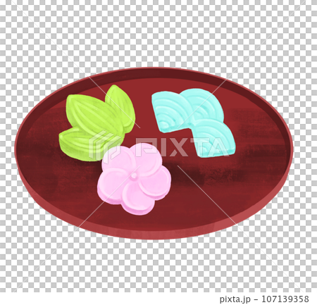 和菓子のイラスト　落雁 107139358