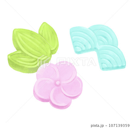 和菓子のイラスト 落雁 和菓子のイラスト 落雁 107139359