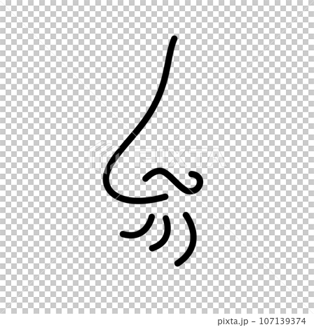Icon of human nose sniffing. vector. Icon of human nose sniffing. vector. 107139374