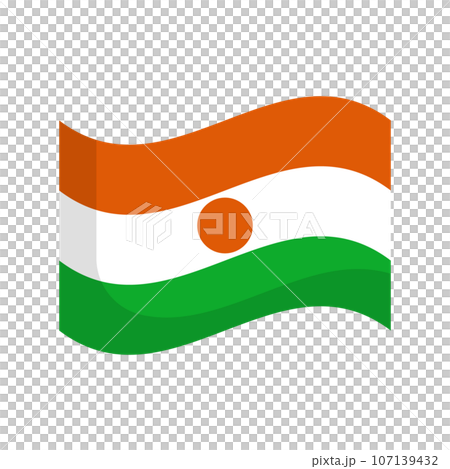 なびくニジェール国旗のアイコン。ベクター。 なびくニジェール国旗のアイコン。ベクター。 107139432