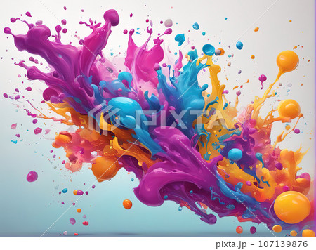 Colorful Luquid and splash background  107139876