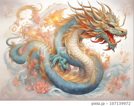 japanese dragon zodiac illustrationのイラスト素材 [107139972] - PIXTA
