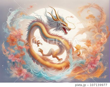 japanese dragon zodiac illustration 107139977
