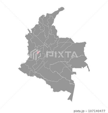 Quindio department map, administrative division of Colombia. 107140477