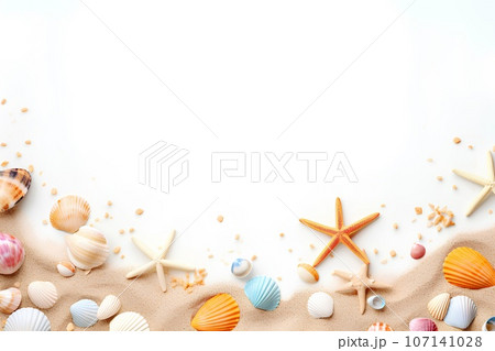 貝殻と砂のフレーム-ハート（3D） 107141028
