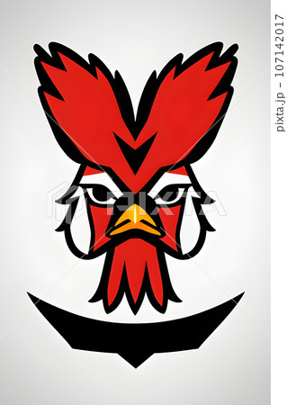 Logo Illustration Rooster Low Poly Style 107142017