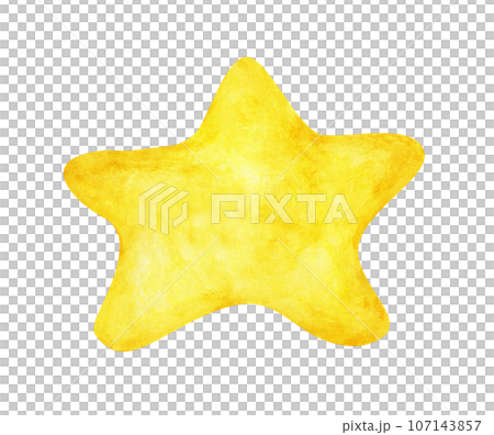 Watercolor painting of yellow star. Watercolor painting of yellow star. 107143857