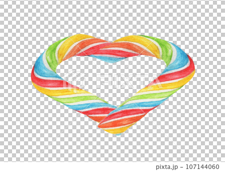 Heart made from Rainbow. Watercolor illustration. Heart made from Rainbow. Watercolor illustration. 107144060