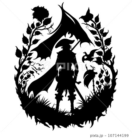 Captain skull vector, Pirate skull vector black outline illustration on white background.	 107144199