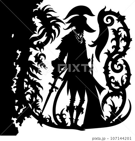 Captain skull vector, Pirate skull vector black outline illustration on white background. Captain skull vector, Pirate skull vector black outline illustration on white background. 107144201