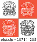 Burger outline for coloring book, Burger Outline Vector 107144208