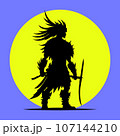 Silhouette of a warrior, Warrior with sword silhouette, Fighter Silhouette with sword 107144210