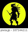 Silhouette of a warrior, Warrior with sword silhouette, Fighter Silhouette with sword 107144211