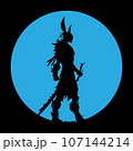 Silhouette of a warrior, Warrior with sword silhouette, Fighter Silhouette with sword 107144214
