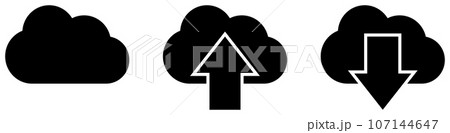 クラウド アイコンセット 黒 107144647
