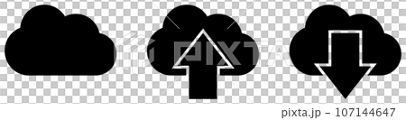 クラウド アイコンセット 黒 107144647
