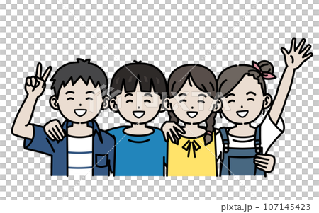 孩子們互相擁抱的插圖 107145423