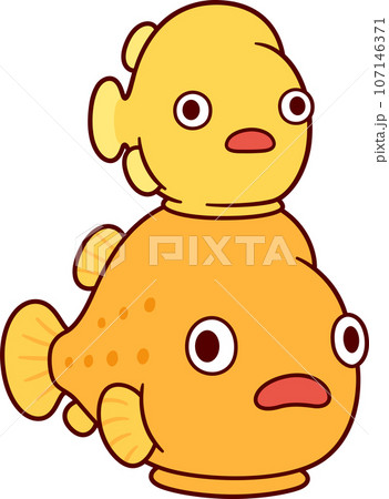 Cute cartoon lumpfish drawing 107146371