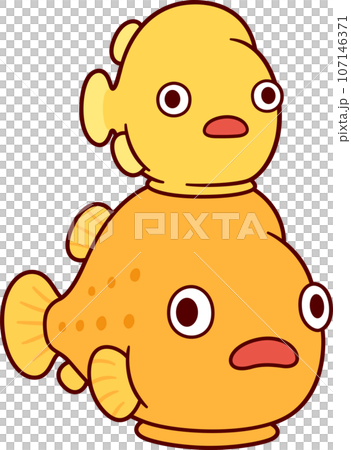 Cute cartoon lumpfish drawing 107146371