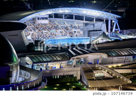 名古屋市、名古屋港水族館の夜景 107146739