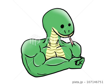 マッチョ蛇_右向き マッチョ蛇_右向き 107146751