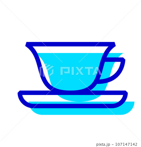 飲み物、紅茶、ティーカップを表す2色スタイルのアイコン 飲み物、紅茶、ティーカップを表す2色スタイルのアイコン 107147142