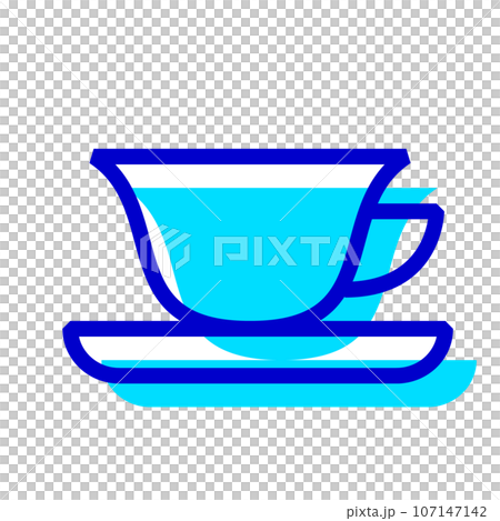 飲み物、紅茶、ティーカップを表す2色スタイルのアイコン 飲み物、紅茶、ティーカップを表す2色スタイルのアイコン 107147142