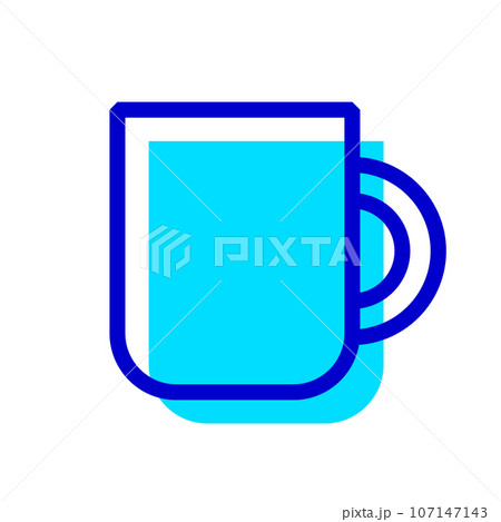 飲み物、マグカップを表す2色スタイルのアイコン 107147143