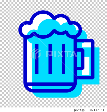 飲み物、ビール、ジョッキ、酒、アルコールを表す2色スタイルのアイコン 飲み物、ビール、ジョッキ、酒、アルコールを表す2色スタイルのアイコン 107147151