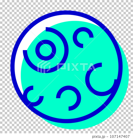 代表太空、恆星、行星、衛星和月亮的雙色風格圖標 107147407