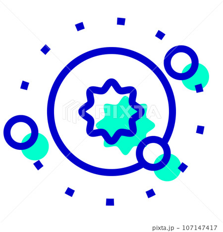 宇宙、太陽系を表す2色スタイルのアイコン 107147417