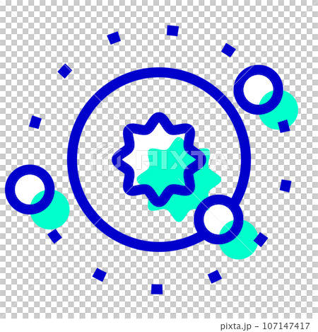宇宙、太陽系を表す2色スタイルのアイコン 107147417