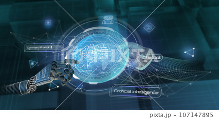 Infographics about AI and Chat bot usage. 107147895