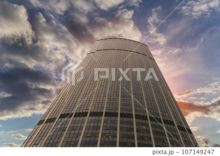 Skyscrapers La Defense (against the background of a sky at sunset), commercial and business center of Paris, France Skyscrapers La Defense (against the background of a sky at sunset), commercial and business center of Paris, France 107149247