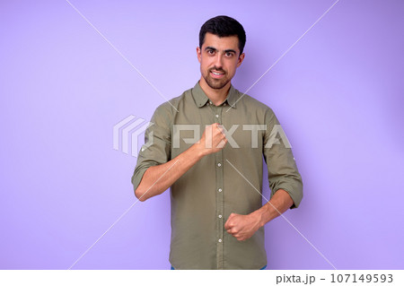 Young deaf mute man saying work, job using sign language Young deaf mute man saying work, job using sign language 107149593