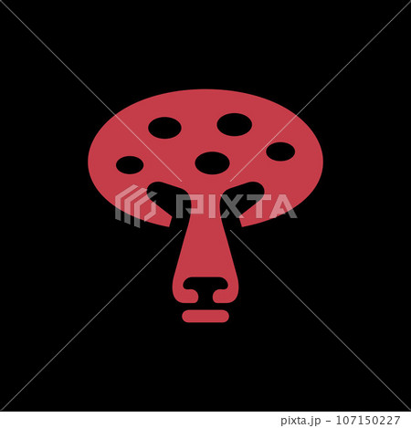 Bear face and mushroom simple logo design 107150227