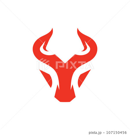 Animal bull head geometric simple modern logo Animal bull head geometric simple modern logo 107150456